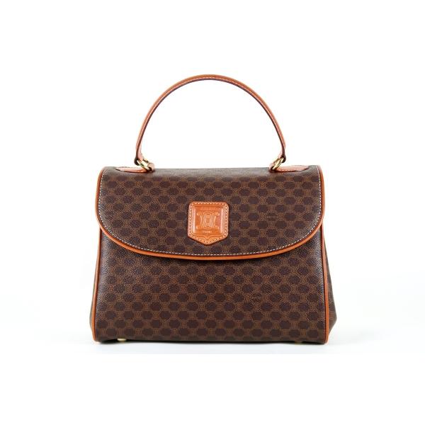 【超美品】CELINE セリーヌ マカダム ハンドバッグ 小物入れ ブランド鞄 ブラウン系【JS20...