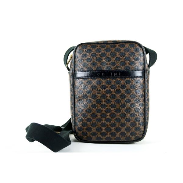 【超美品】CELINE セリーヌ マカダム ショルダーバッグ 小物入れ ブランド鞄 ブラック系【JS...