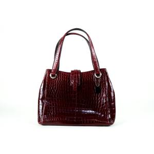 【極美品✨】ボーグラン ハンドバッグ クロコダイル レザー ブラウン 極美品☆BEAUGRAND ボーグラン JRAタグ付 クロコダイル使い レザー