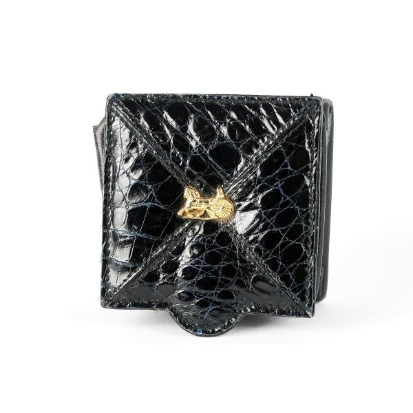 【美品】CELINE セリーヌ 馬車 コインケース ブラック系 ブランドウォレット 財布 小物【KB...