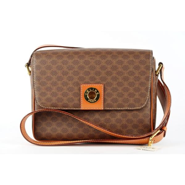 【超美品】CELINE セリーヌ マカダム ショルダーバッグ ブランド鞄 ブラウン系 レディース【K...