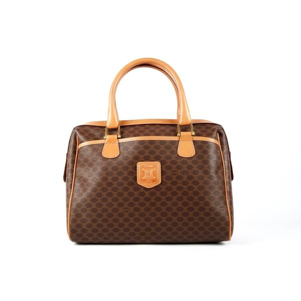 【超美品】CELINE セリーヌ マカダム ミニボストン ハンドバッグ ブランド鞄【KX98】
