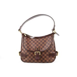 極 美品 LOUIS VUITTON ルイヴィトン ハイバリー ダミエ エベヌ レザー セミ ワン ショルダーバッグ トートバッグ ブラウン 44227 LOUIS VUITTON（ルイ・ヴィトン） 極 美品 ハイバリー ダミエ エベヌ