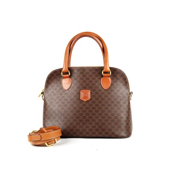 【美品】CELINE セリーヌ マカダム  2WAYショルダーバッグ ハンド ブラウン系 ブランド鞄...