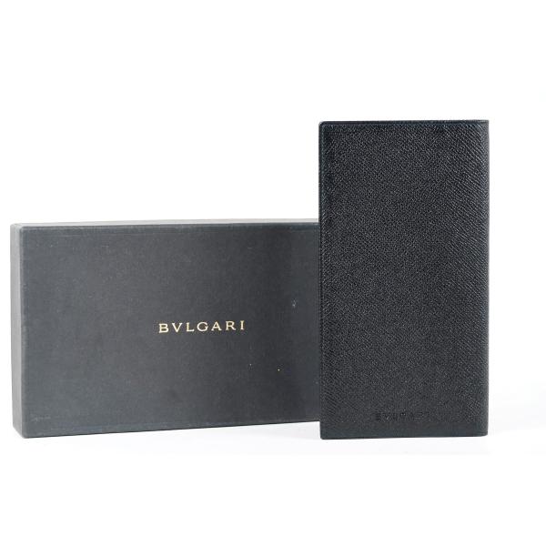 【新品同様・未使用】BVLGARI ブルガリ 二つ折り 長財布 札入れ ブランドウォレット ブラック...