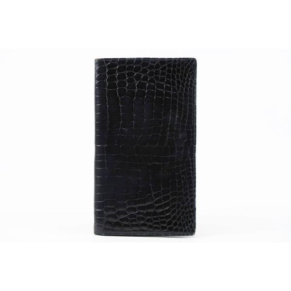 【美品】CELINE セリーヌ クロコダイル 札入れ 二つ折り長財布 ブラック【OO22】