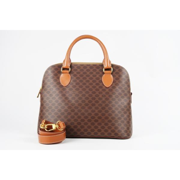 【超美品】CELINE セリーヌ マカダム 2WAYショルダーバッグ ハンド ブラウン系 ブランド鞄...