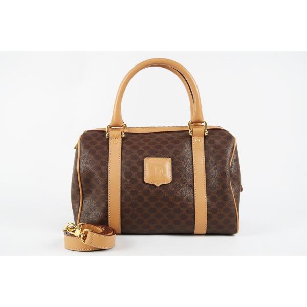【超美品】CELINE セリーヌ マカダム 2WAYショルダーバッグ ハンド ブラウン系 ブランド鞄...