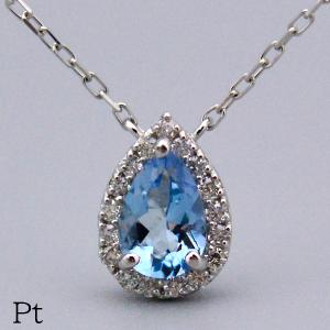 Pt950 K18 YG PG ティアドロップ ダイヤモンド ペンダント ネックレス