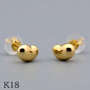 ファーストピアス 18k K18 イエロー ゴールド 4mm 5mm ぷっくり ハート