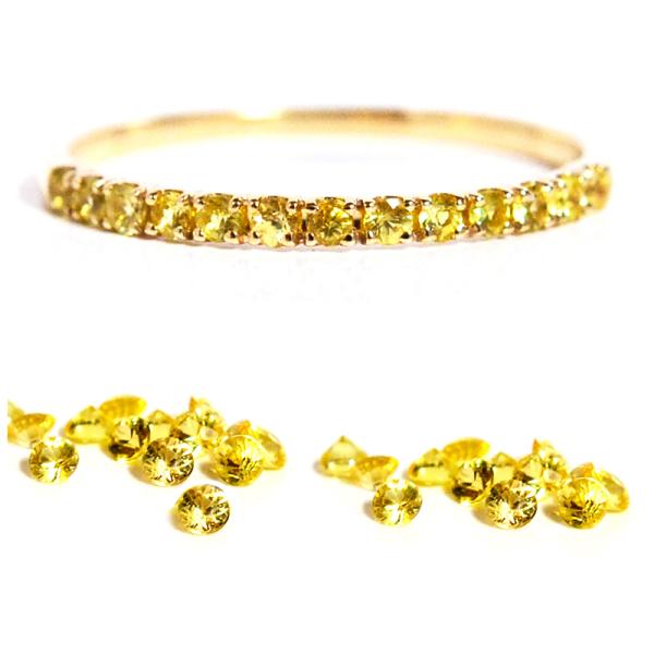 イエローサファイア1.5mmエタニティーリングK10K18PT950 ホワイトゴールド ピンクゴール...