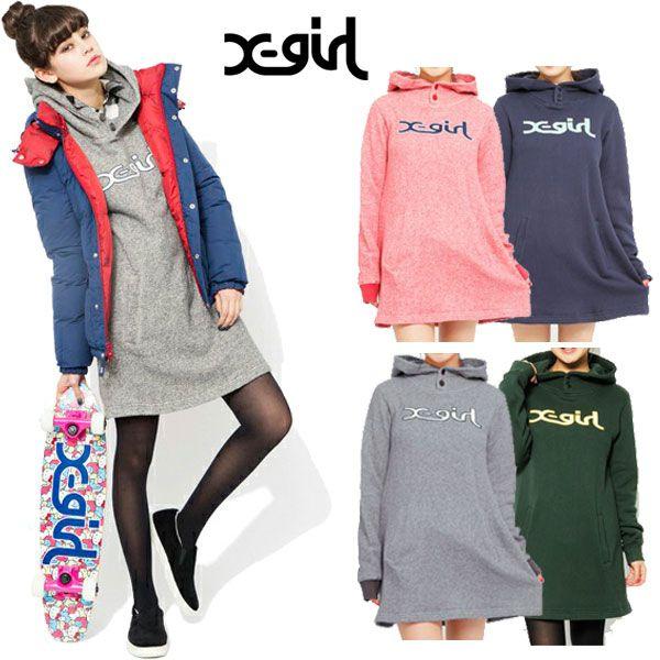 【送料無料】X-girl MILLS LOGO SWEAT DRESS