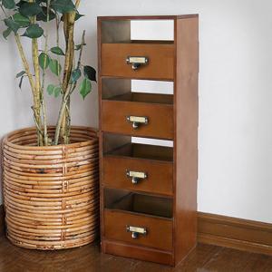 レトロ雑貨 引き出し収納 昭和レトロ柄 3段チェスト 木製 小物入れ