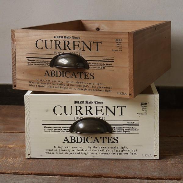 木箱 インテリア 収納ボックス 木製 アンティーク 取っ手付きストッカー BREAブレア