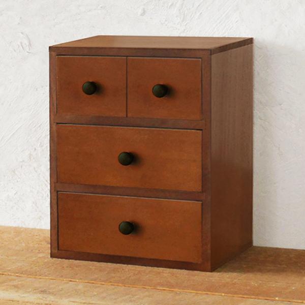 引き出し収納 小物入れ 木製 3段 チェスト ダークブラウン 小物入れ アンティーク 救急箱 裁縫箱...