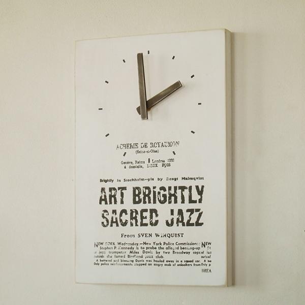 木製 壁掛 アンティーク 時計 ウォールデコ ウォールクロック ホワイト BREA