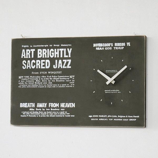 壁掛け時計 おしゃれ 木製 男前インテリア ブラック ウォールクロック 大 BREA