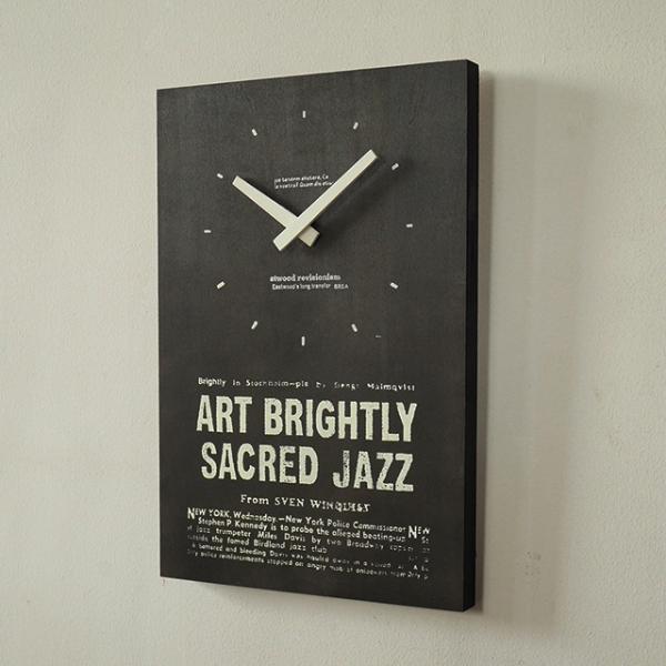 壁掛け時計 おしゃれ 木製 男前インテリア ウォールクロック ブラック BREAブレア