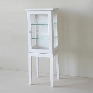 木製 アンティーク ガラスミニキャビネット ジュエリーケース コレクションケース ホワイト BREAブレア