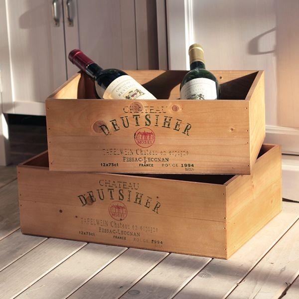 収納ケース 木箱 ワイン木箱 アンティーク ストッカー ウッドボックスカラー BREAブレア