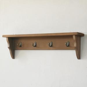 ウォールフック おしゃれ 木製 壁掛け 棚 フック アンティーク ダーク