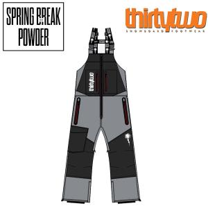 22-23 THIRTYTWO/サーティーツー SPRING BREAK POWDER BIB pant スプリングブレイク メンズ 防水ビブパンツ スノーボードウェア スノーウェアー 2023｜breakout