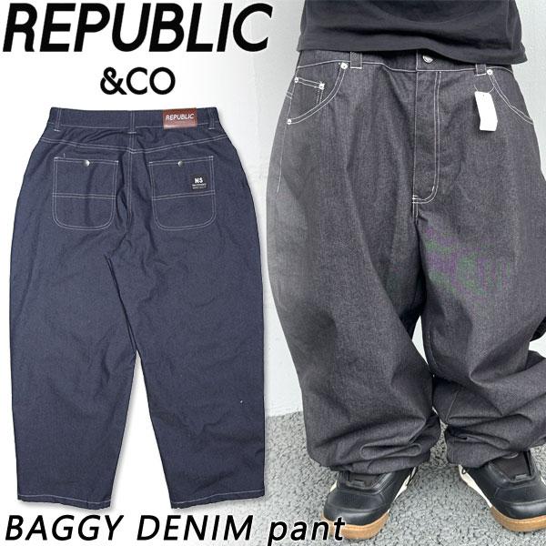 24-25 REPUBLIC &amp; CO/リパブリック BAGGY DENIM pant メンズ レデ...