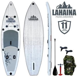 リーシュ付属 SUP サップ インフレータブルパドルボード ラハイナフィッシング / LAHAINA NEW FISHING 11' 釣り用SUP ホワイトウッド スタンドアップパドルボー｜breakout