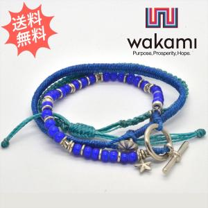 Wakami ワカミ 3ストランド ビーズ＆ストラップ ブレスレット｜breezyisland