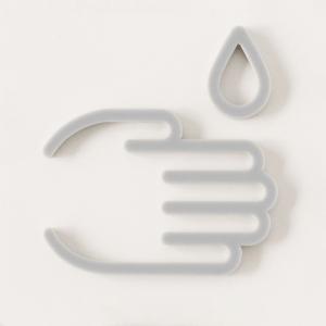 MOHEIM WASH HAND (gray)WASH HANDのピクトグラムサイン一般家庭公共施設オフィス両面テープ取り付け簡単｜bricbloc