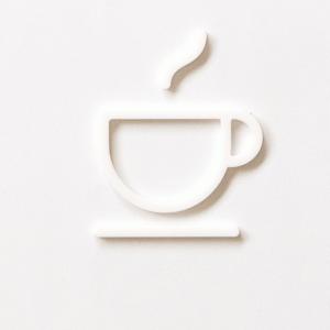 MOHEIM CAFE (white)「カフェ」ピクトグラムサインアクリル製インテリアギフト プレゼント｜bricbloc