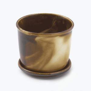 Mug Pot Marble Brownマグポット　マーブルブラウンマグカップの胴体が３号ポット美濃焼の磁器の植木鉢インテリアガーデニング｜bricbloc