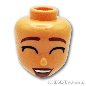 レゴ パーツ ばら売り #103372 ミニドール ヘッド - 赤茶色の眉毛と黒く閉じた目：ヌガー ...