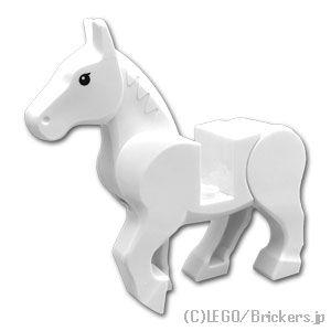 レゴ パーツ ばら売り #10352c01pb09 白馬 - 可動脚 ：ホワイト | LEGOの部品