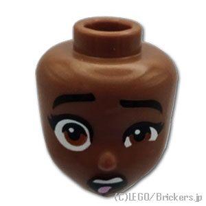 レゴ パーツ ばら売り #110363 ミニドール ヘッド - 驚きで歪んだ顔：ミディアムブラウン ...