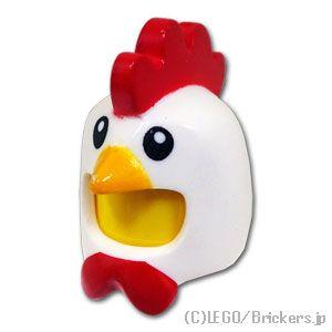 レゴ パーツ ばら売り #11262pb01 ニワトリの被り物：ホワイト | LEGOの部品