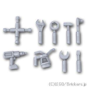 レゴ パーツ ばら売り #11402 工具 - 9種 マルチパック：フラットシルバー | LEGOの...