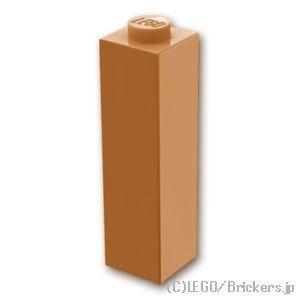 レゴ パーツ ばら売り #14716 ブロック 1 x 1 x 3：ミディアムヌガー | LEGOの...