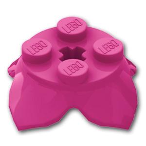 レゴ パーツ ばら売り #15469 花 2 x 2 - 4花びらと軸穴：マゼンタ | LEGOの部...