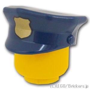 レゴ パーツ ばら売り #15530pb01 ポリスハット - ゴールドバッジパターン：ダークブルー | LEGOの部品