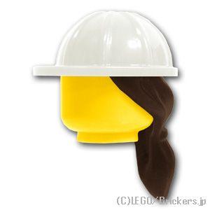 レゴ パーツ ばら売り #16178pb01 ミニフィグ ヘア - 工事ヘルメットとポニーテール：ホ...
