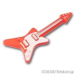 レゴ パーツ ばら売り #17356pb03 エレキギター - ブリッジとワーミーバーパターン：レッ...