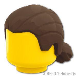 レゴ パーツ ばら売り #17630 ミニフィグ ヘア - 一本縛りのオールバック：ダークブラウン ...