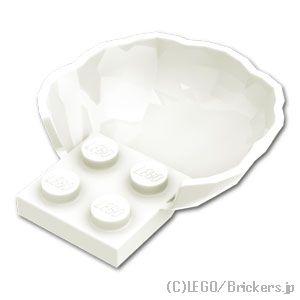 レゴ パーツ ばら売り #18970 貝殻 4スタッド：ホワイト | LEGOの部品
