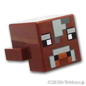 レゴ パーツ ばら売り #19727pb003 ピクセルの牛 - マインクラフト：ブラウン | LE...