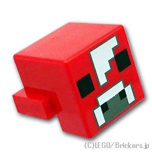 レゴ パーツ ばら売り #19727pb016 ピクセルのムーシュルームの顔 - マインクラフト：レ...