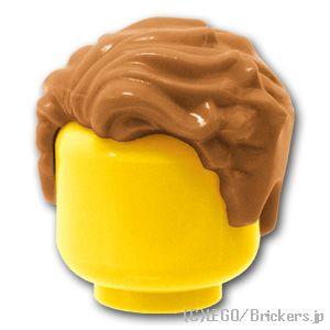 レゴ パーツ ばら売り #23186 ミニフィグ ヘア - 左わけ：ミディアムヌガー | LEGOの...