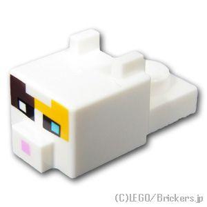 レゴ パーツ ばら売り #24008pb04 ピクセルのヤマネコの顔 - マインクラフト：ホワイト ...