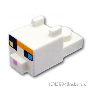 レゴ パーツ ばら売り #24008pb12 ピクセルの猫の顔 - マインクラフト：ホワイト | L...