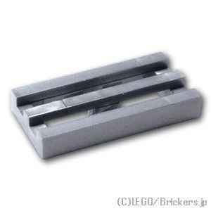 レゴ パーツ ばら売り #2412b タイル 1 x 2 - グリル：フラットシルバー | LEGOの部品